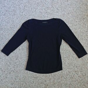 Ann Taylor Dark Blue Women's 3/4 Sleeve Top size XS